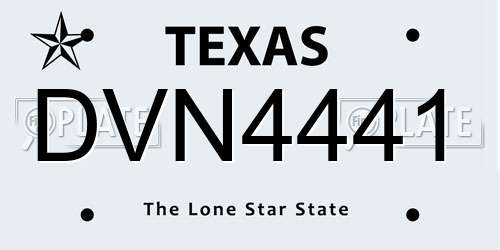 DVN4441 Texas License Plate