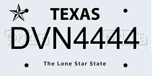 DVN4444 Texas License Plate