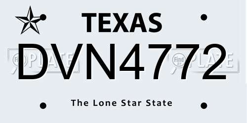 DVN4772 Texas License Plate