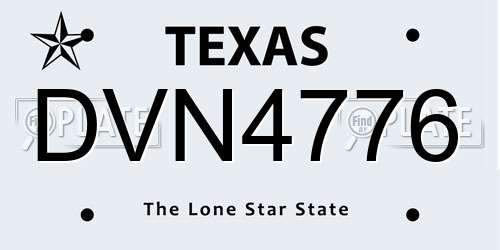 DVN4776 Texas License Plate