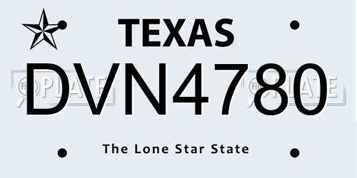 DVN4780 Texas License Plate