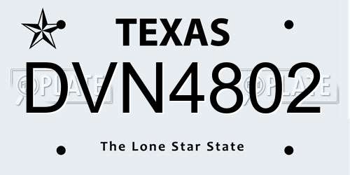 DVN4802 Texas License Plate
