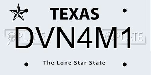 DVN4M1 Texas License Plate