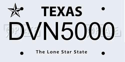 DVN5000 Texas License Plate