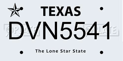 DVN5541 Texas License Plate