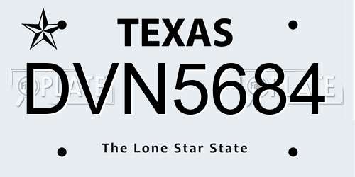 DVN5684 Texas License Plate