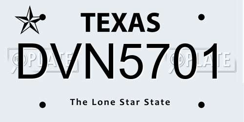 DVN5701 Texas License Plate