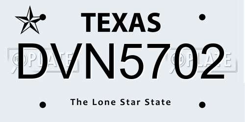 DVN5702 Texas License Plate