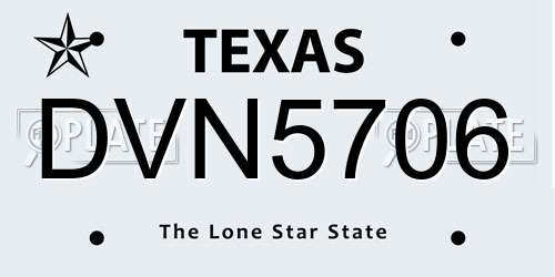 DVN5706 Texas License Plate