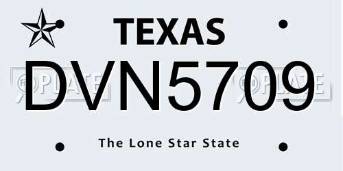 DVN5709 Texas License Plate