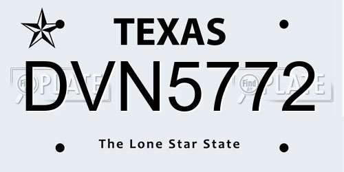 DVN5772 Texas License Plate