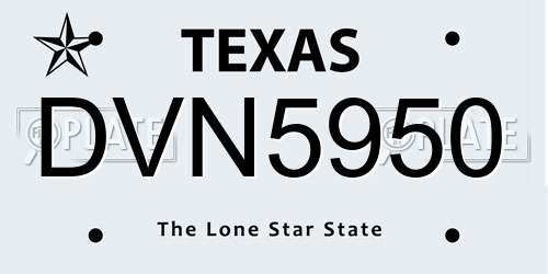 DVN5950 Texas License Plate