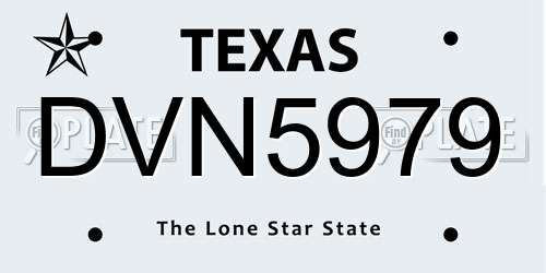 DVN5979 Texas License Plate