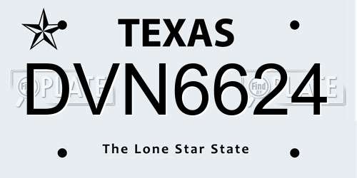 DVN6624 Texas License Plate