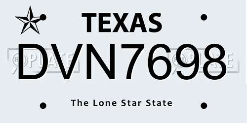 DVN7698 Texas License Plate
