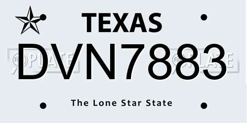 DVN7883 Texas License Plate