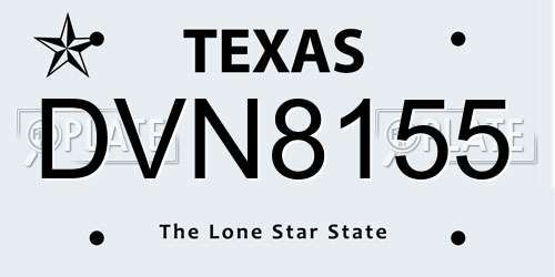 DVN8155 Texas License Plate