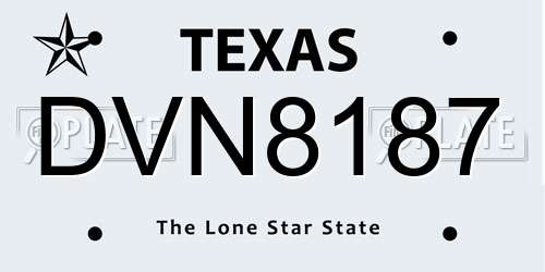 DVN8187 Texas License Plate
