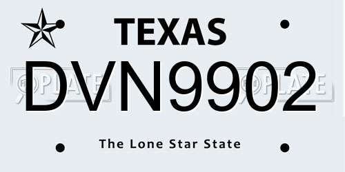 DVN9902 Texas License Plate