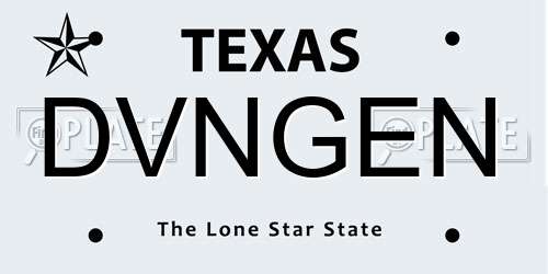 DVNGEN Texas License Plate