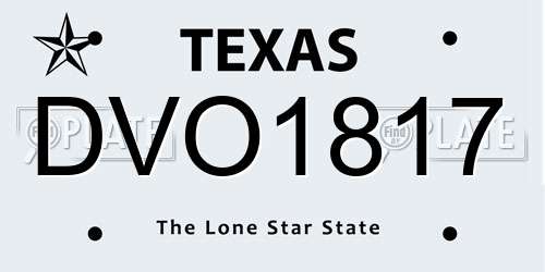 DVO1817 Texas License Plate