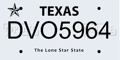 DVO5964 Texas License Plate
