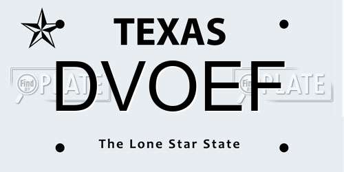 DVOEF Texas License Plate