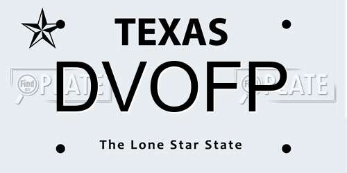DVOFP Texas License Plate