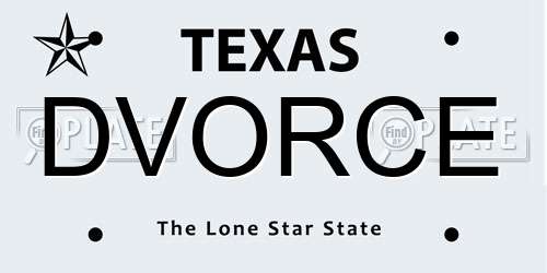DVORCE Texas License Plate