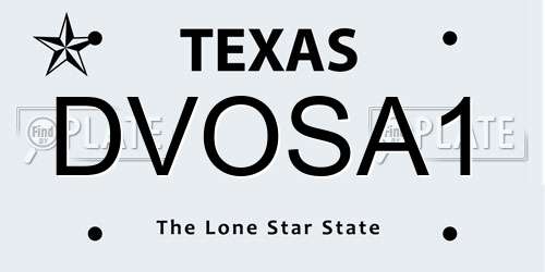 DVOSA1 Texas License Plate