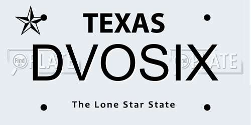DVOSIX Texas License Plate