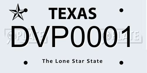 DVP0001 Texas License Plate