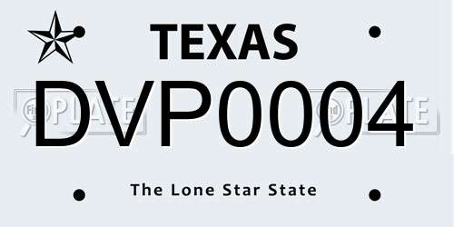 DVP0004 Texas License Plate