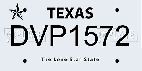 DVP1572 Texas License Plate