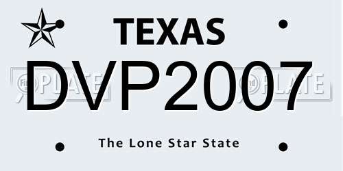 DVP2007 Texas License Plate
