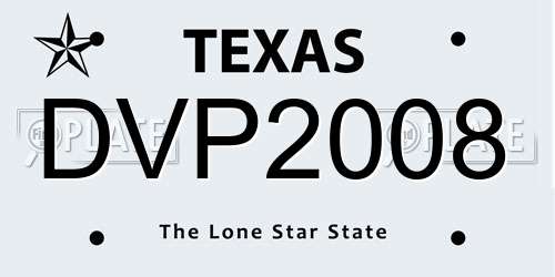 DVP2008 Texas License Plate