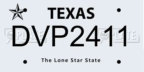 DVP2411 Texas License Plate