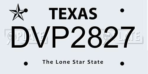 DVP2827 Texas License Plate