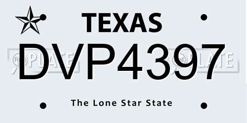 DVP4397 Texas License Plate