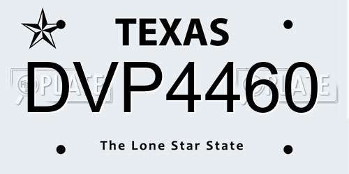 DVP4460 Texas License Plate
