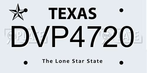 DVP4720 Texas License Plate