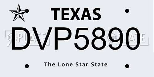 DVP5890 Texas License Plate