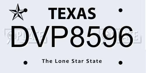 DVP8596 Texas License Plate
