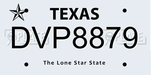 DVP8879 Texas License Plate