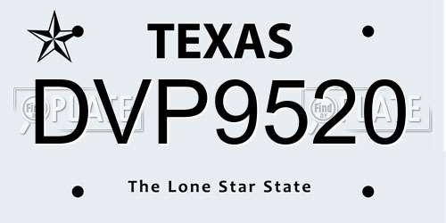 DVP9520 Texas License Plate
