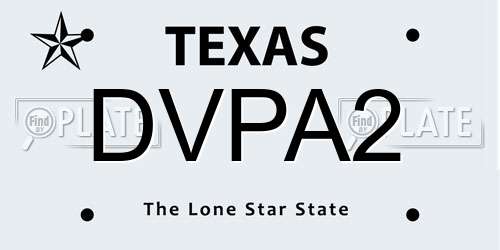 DVPA2 Texas License Plate