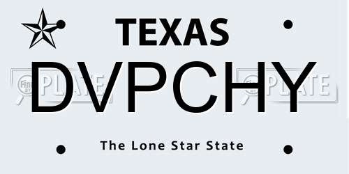 DVPCHY Texas License Plate