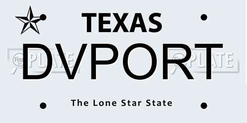 DVPORT Texas License Plate