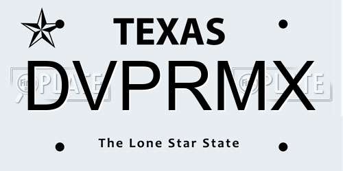 DVPRMX Texas License Plate