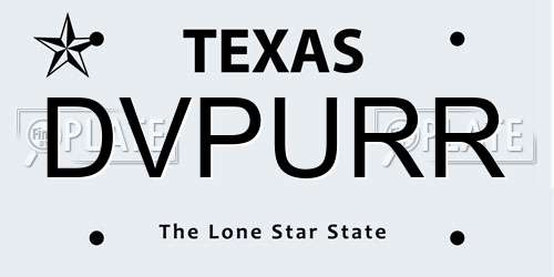 DVPURR Texas License Plate